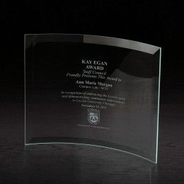 Custom Crescent X-Large Glass Award - Etched Custom Crescent X-Large Glass Award - Etched