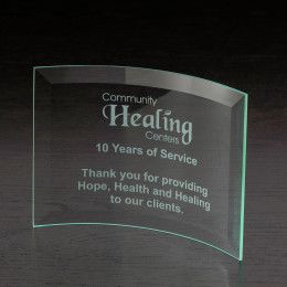 Custom Chronicle Small Jade Glass Award - Etched Custom Chronicle Small Jade Glass Award - Etched