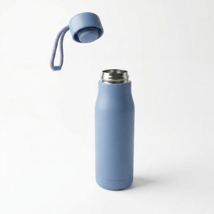 Custom Born Ready 16.9 oz Recycled Stainless Steel Bottle - Powder Blue Open Cap View Custom Born Ready 16.9 oz Recycled Stainless Steel Bottle - Powder Blue Open Cap View