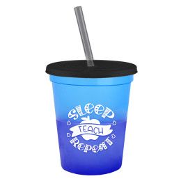 Custom Cups-on-the-Go Color-Changing Sport Sipper - 16 oz. - Blue/Violet Custom Cups-on-the-Go Color-Changing Sport Sipper - 16 oz. - Blue/Violet