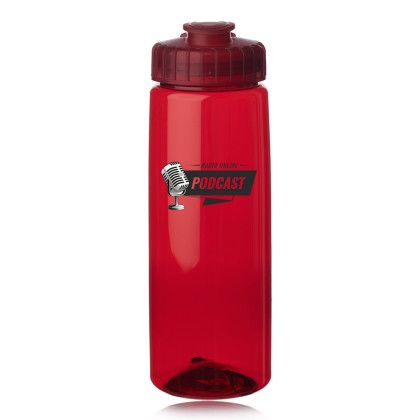 Custom 28 oz. Sports Bottles with Straw - Red Custom 28 oz. Sports Bottles with Straw - Red