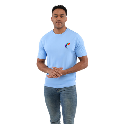 Custom DARA Men's Recycled Short Sleeve Tech Tee - Sky Lifestyle Custom DARA Men's Recycled Short Sleeve Tech Tee - Sky Lifestyle