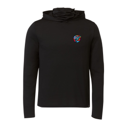 Custom Men's SIRA Eco Performance Knit Lightweight Hoodie with Neck Gaiter - Black Custom Men's SIRA Eco Performance Knit Lightweight Hoodie with Neck Gaiter - Black