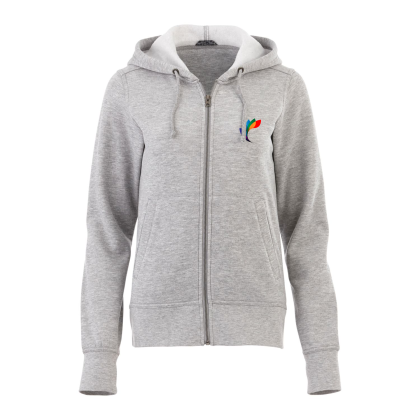 Custom Women's Cypress Fleece Full Zip Hoodie - Heather Gray 
