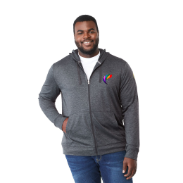Custom Men's LAVAR Eco Knit Full Zip Lightweight Performance Hoodie - Heather Dark Charcoal Custom Men's LAVAR Eco Knit Full Zip Lightweight Performance Hoodie - Heather Dark Charcoal
