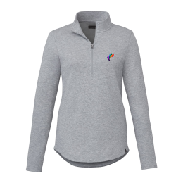 Custom Women's RIGI Eco Knit Half Zip - Heather Gray Custom Women's RIGI Eco Knit Half Zip - Heather Gray