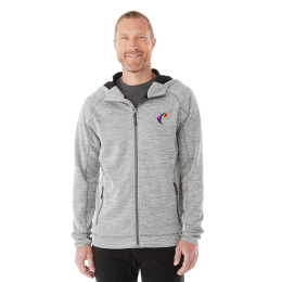 Custom Men's Odell Performance Knit Full Zip Hoodie with Thumb Holes - Heather charcoal Custom Men's Odell Performance Knit Full Zip Hoodie with Thumb Holes - Heather charcoal