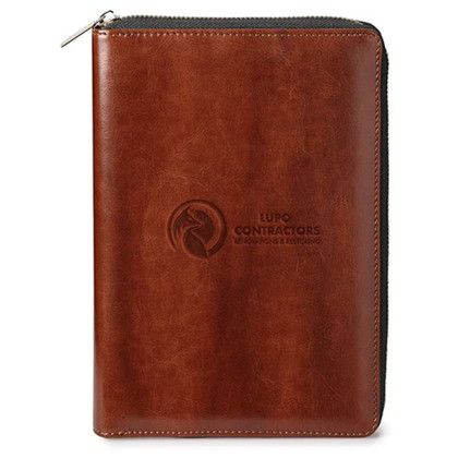 Custom Fabrizio Zip RFID Portfolio - Brown Custom Fabrizio Zip RFID Portfolio - Brown