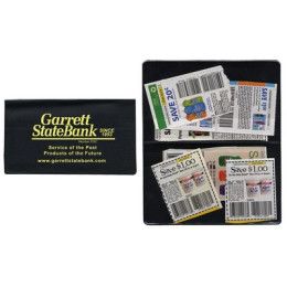 Custom Four Pocket Coupon Case - Black