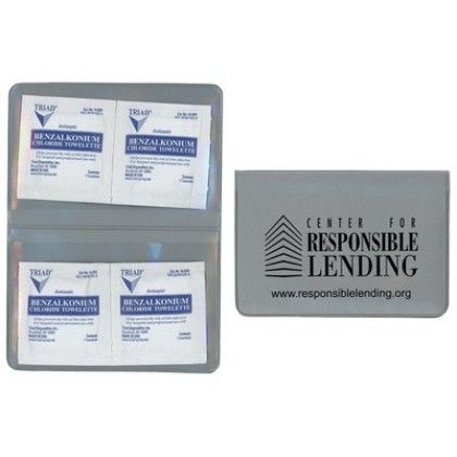 Custom Hand Sanitizer BZK Towelette Kit - Silver Custom Hand Sanitizer BZK Towelette Kit - Silver