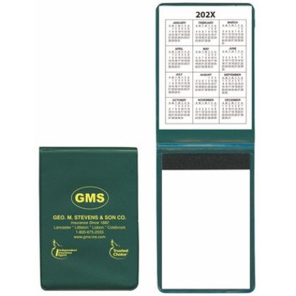 Custom Standard Vinyl Memo Book with 30-Page Pad - Green