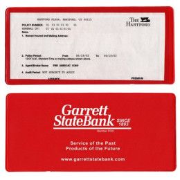 Custom Large Policy/Lottery Ticket Holder (Open on Short Side) - Red