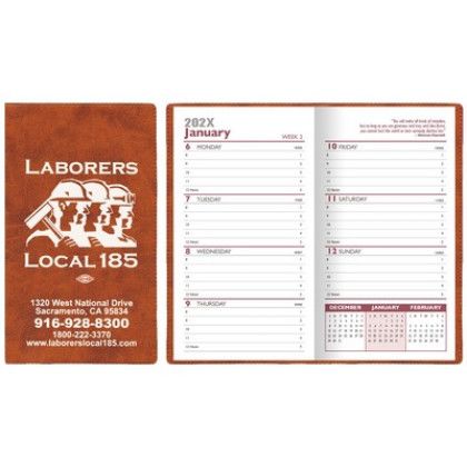 Custom Executive Vinyl Weekly Pocket Planner - Almond Custom Executive Vinyl Weekly Pocket Planner - Almond