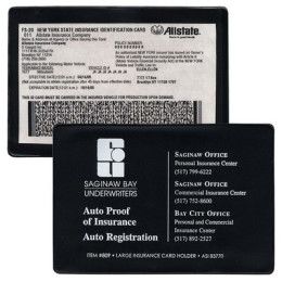 Custom XL Large Insurance Card Holder - Black Custom XL Large Insurance Card Holder - Black