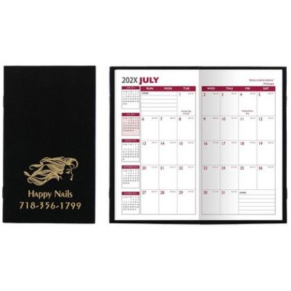 Custom Cardstock Cover Solid Colors Academic Pocket Planner - Black