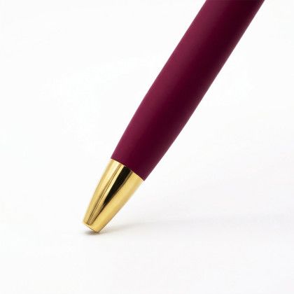 Custom Astra Brass Ballpoint Pen - Berry Blossom Top View Custom Astra Brass Ballpoint Pen - Berry Blossom Top View