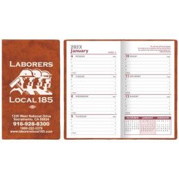 Custom Executive Vinyl Weekly Pocket Planner - Almond Custom Executive Vinyl Weekly Pocket Planner - Almond