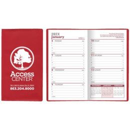 Custom Standard Vinyl Weekly Pocket Planner without Map - Red