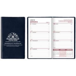 Custom Castillion Softtouch Vinyl Weekly Planner without Map - Navy Blue