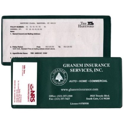 Custom Large Policy Holder with Extra Pocket (open on short side) - Green Custom Large Policy Holder with Extra Pocket (open on short side) - Green