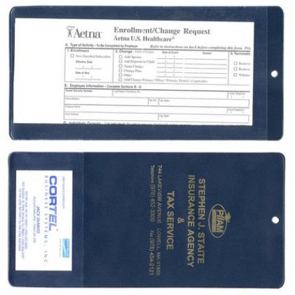Custom XL Policy Holder with Extra Pocket (opens on short side) - Navy Blue Custom XL Policy Holder with Extra Pocket (opens on short side) - Navy Blue