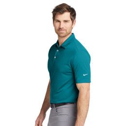 Custom Nike Dri-FIT Vertical Mesh Polo w/ Screen Print 4.4 oz. - Screen Print - Blustery Side View 