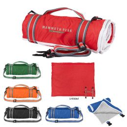 Custom Riverside Roll-up Blanket with Carrying Handle Custom Riverside Roll-up Blanket with Carrying Handle