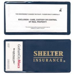 Custom Policy Holder With Extra Pocket (open on short side) - Navy Blue