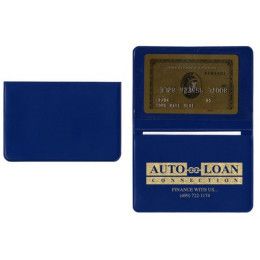 Custom Card Case with 1 Clear Pocket - Royal Blue