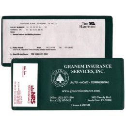 Custom Large Policy Holder with Extra Pocket (open on short side) - Green 