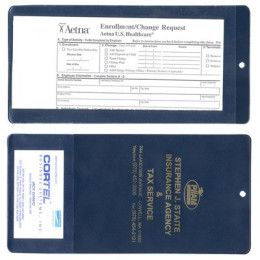 Custom XL Policy Holder with Extra Pocket (opens on short side) - Navy Blue