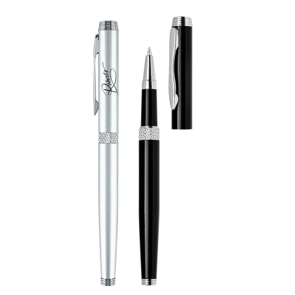 Custom Metal Collection Aluminum Rollerball Pull Cap Pen - All Colors 