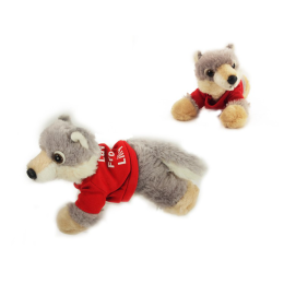 Custom 8" Woolsey Wolf With T-Shirt and ONE Color Imprint Custom 8" Woolsey Wolf With T-Shirt and ONE Color Imprint
