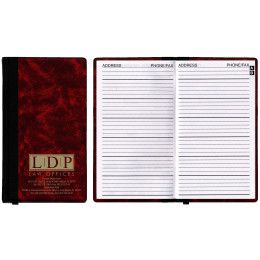 Custom Address Book Florence Designer Hard Cover Planner - Burgundy Red