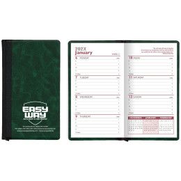 Custom Weekly Florence Designer Hard Cover Planner with 2 Color Insert with Map - Green 