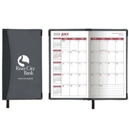 Custom Academic Ascot 2 Tone Vinyl Soft Cover Planner (2 Color) - Gray with Black