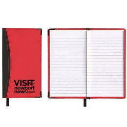 Custom Tally Book Ascot 2 Tone Vinyl Soft Cover Planner - Red with Black