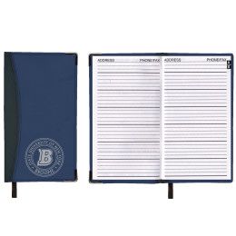 Custom Address Book Ascot 2 Tone Vinyl Soft Cover Planner - Blue with Black