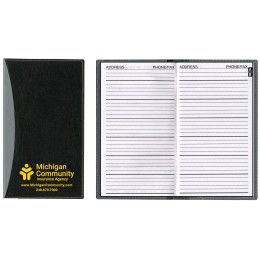 Custom Soft Cover 2 Tone Vinyl Holland Series Monthly Planner / 1 Color Insert - Silver with Black