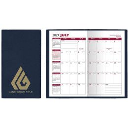 Custom Soft Cover Vinyl Sewn Ireland Academic Planner / 2 Color Insert - Navy Blue Custom Soft Cover Vinyl Sewn Ireland Academic Planner / 2 Color Insert - Navy Blue