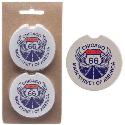 Custom Absorbent Stone Car Coaster Set - Full Color Custom Absorbent Stone Car Coaster Set - Full Color