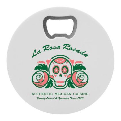 Custom Round Bottle Opener Coaster - Full Color Custom Round Bottle Opener Coaster - Full Color