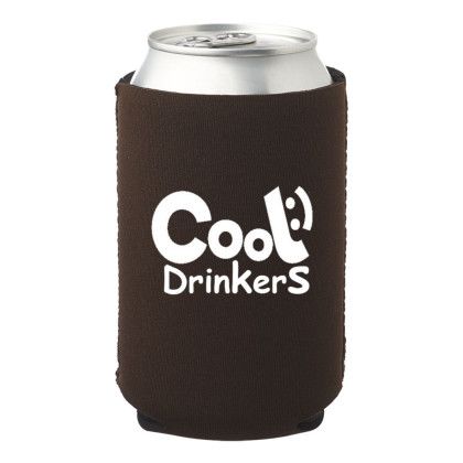 Custom Neoprene Collapsible Can Coolers - Chocolate Brown Custom Neoprene Collapsible Can Coolers - Chocolate Brown