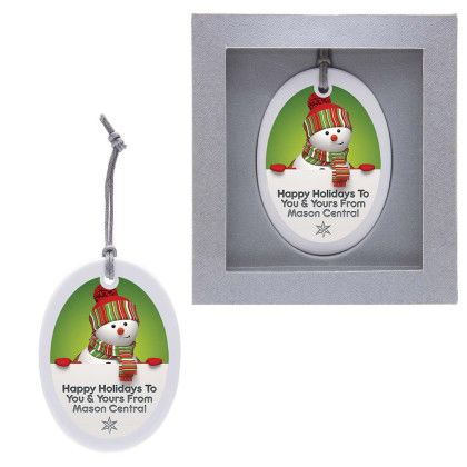 Custom Ceramic Ornament - Full Color - Oval