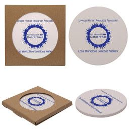 Custom Single Round Stone Coaster - Full Color Custom Single Round Stone Coaster - Full Color