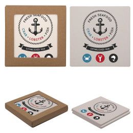 Custom Square Two Coaster Set - Full Color Custom Square Two Coaster Set - Full Color