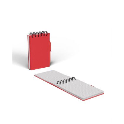 Custom Neoskin Pocket Spiral Notepad Combo - Red Open View Custom Neoskin Pocket Spiral Notepad Combo - Red Open View