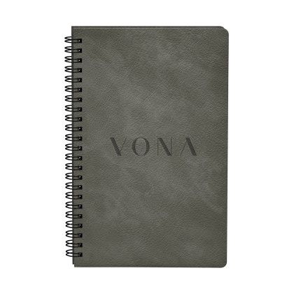 Custom Old Money Soft Cover Spiral Journal - Grey Custom Old Money Soft Cover Spiral Journal - Grey
