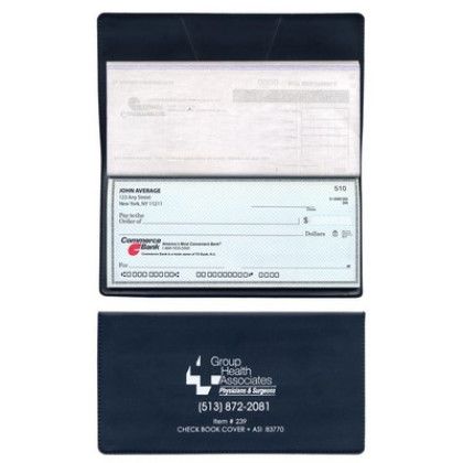 Custom Standard Vinyl Checkbook Cover - Navy Blue Custom Standard Vinyl Checkbook Cover - Navy Blue