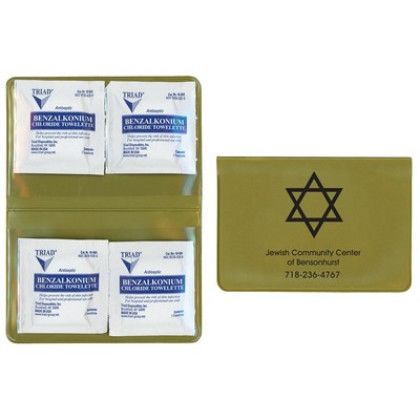 Custom Hand Sanitizer BZK Towelette Kit - Gold Custom Hand Sanitizer BZK Towelette Kit - Gold